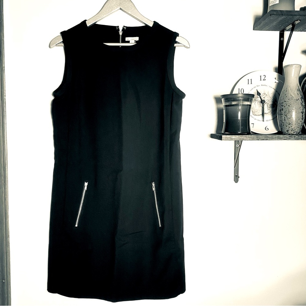 GAP True Black Moto Shift 2013 Sleeveless Black Dress Size 6